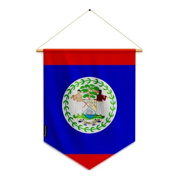 Fanion – Flagga från Belize – 30 x 45 cm – Polyester – Att Hänga – Pixelforma