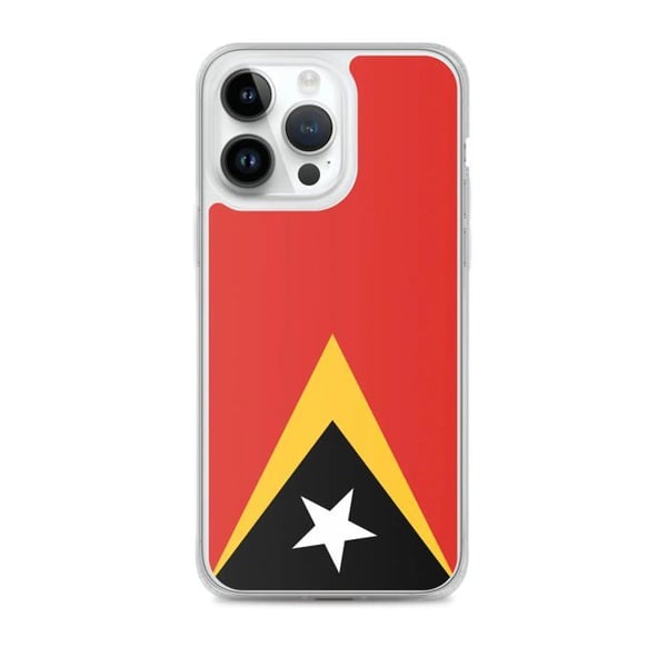 Telefonfodral – Östtimorflagga – Kompatibel med iPhone 14 Pro Max – Mjuk fodral – Slitstark och stöttålig – Pixelforma