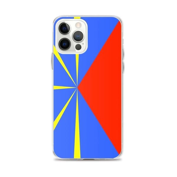 Mobilskal – Réunions flagga – Kompatibel med iPhone 12 Pro Max – Snyggt fodral – Slittåligt och stötresistent - Silikon - Pixelforma