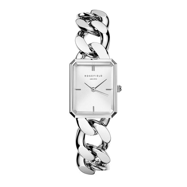 Klocka - Rosefield - Rosefield Studio - Silverfärgad boett - Armband i stål - Rektangulär urtavla