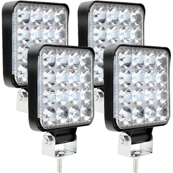 4 x LED-työvalaisin 12V 24V Työvalo 16 LED 48W, Off-road työvalot IP67 vedenpitävyys A111 varten