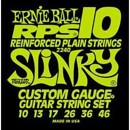 RPS 2240 vanliga 10-46 strängar - Ernie Ball - Elgitarrsträngar - Mätare 10-13-17-26-36-46