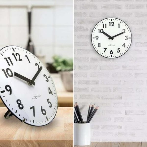 Väggklocka - NEXTIME - Duomo Mini 3533WI - Vit - Rund - Klassisk Tidlös
