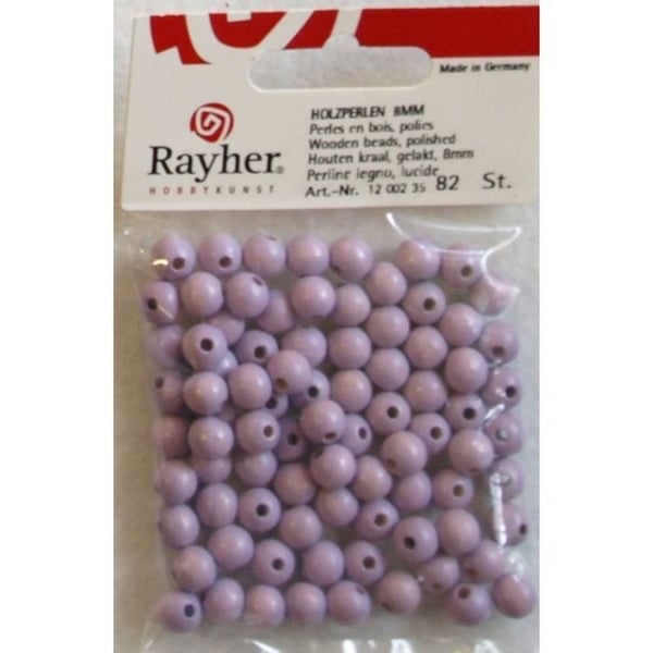 Rayher - Lila rund träpärla Ø 8 mm 82 stycken