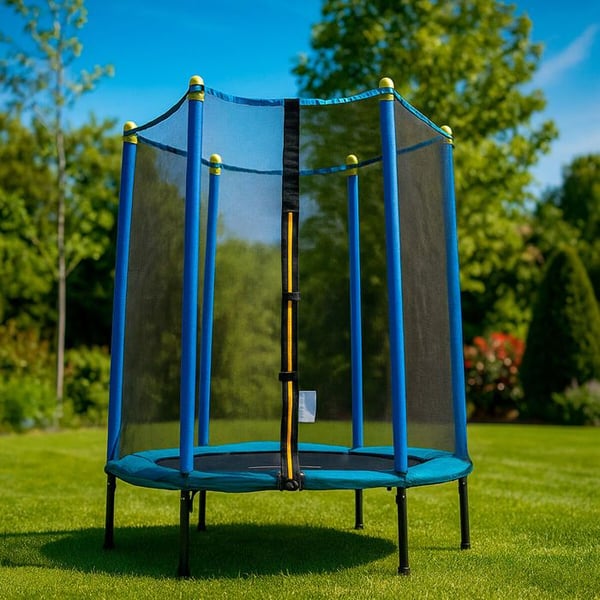 Trampolin - INNOVAGOODS - FJÄDERLEK - 140 cm - Säkerhetsnät - 3-6 år