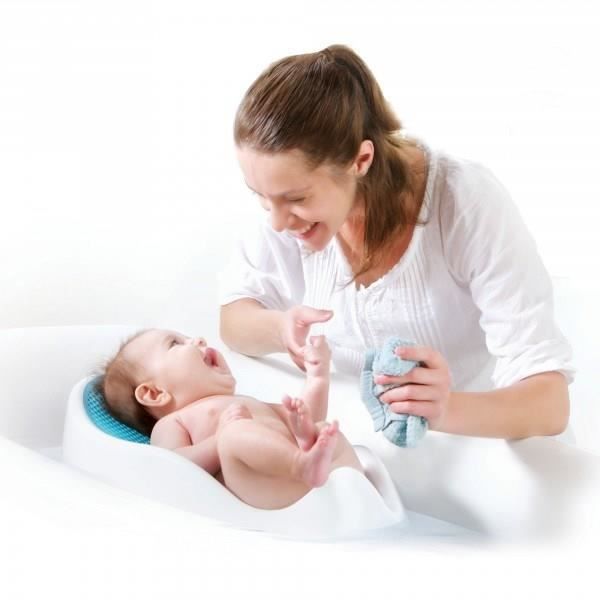 Vauvan kylpytuoli - ANGEL CARE - Vaaleanpunainen - Ergonominen - Turvallinen - Erittäin pehmeä rei'itetty muovi - Lannerangan tuki