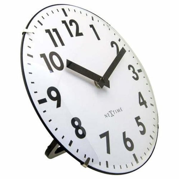 Väggklocka - NEXTIME - Duomo Mini 3533WI - Vit - Rund - Klassisk Tidlös