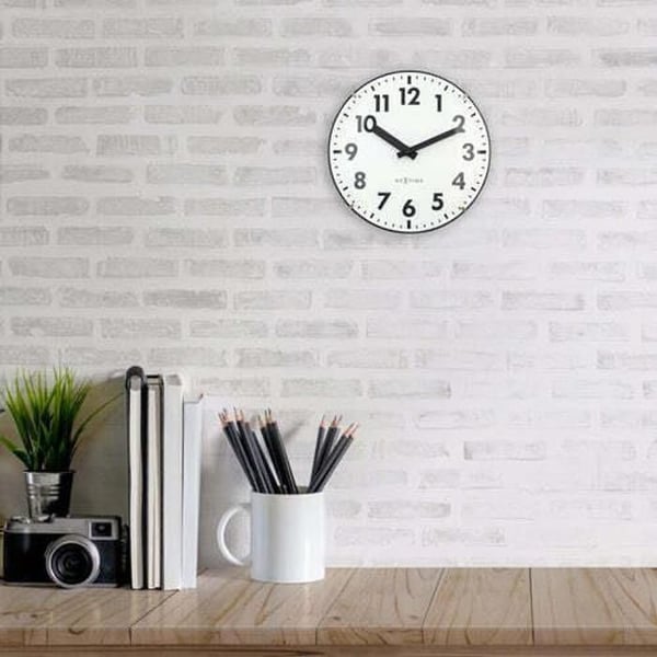 Väggklocka - NEXTIME - Duomo Mini 3533WI - Vit - Rund - Klassisk Tidlös