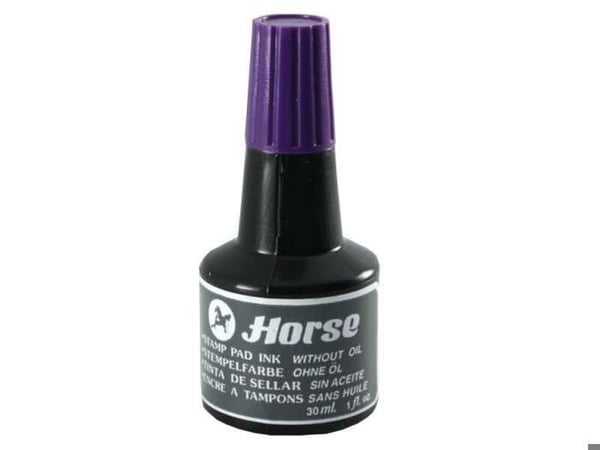 Bläckflaska för stämplar - Häst - 30ml - Utan olja - Färg lila