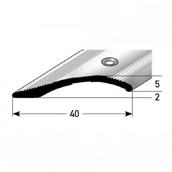 PROVISTON Kompenseringsprofil i anodiserad aluminium Mörkbrons l 40 mm H 5 mm L 2700 mm Självhäftande