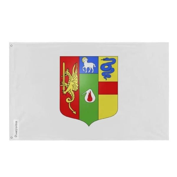 Berthierville Flagga – 96 x 144 cm – Hållbar Polyester – 2 Metallögglor – Inom / Utomhusbruk – Pixelforma