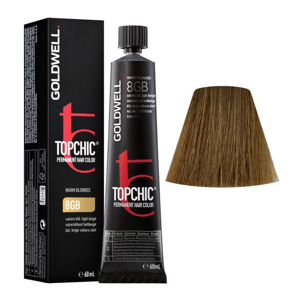 Hårfärg - GOLDWELL - Topchic - Tub 60 ml - Färg 8 Go - Kräm för alla hårtyper