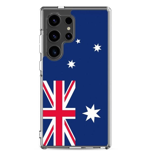 Telefonfodral – Australiens flagga – Kompatibel med Samsung Galaxy S24 – Mjukt fodral – Stöttålig och chockresistent – Pixelforma