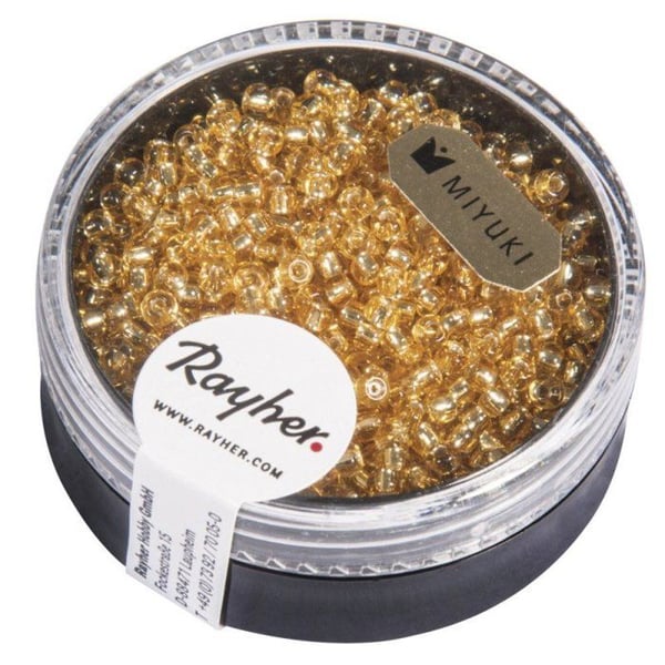 Premium - fröpärlor, 2,2 mm ø, ljus topas, låda 12 g, med silverkant
