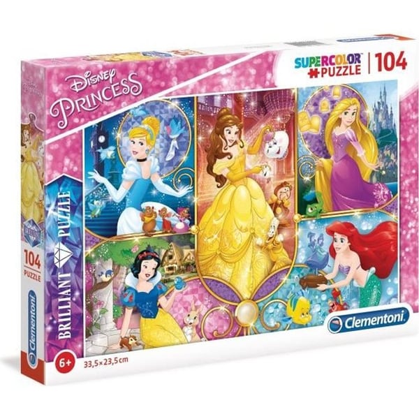 Disney Princesses 104 bitars pussel med glänsande effekter - Clementoni ...