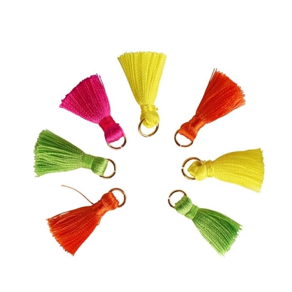 MégaCréa DIY - Mini pompom med gyllene ring 3cm Fluo 8 stycken