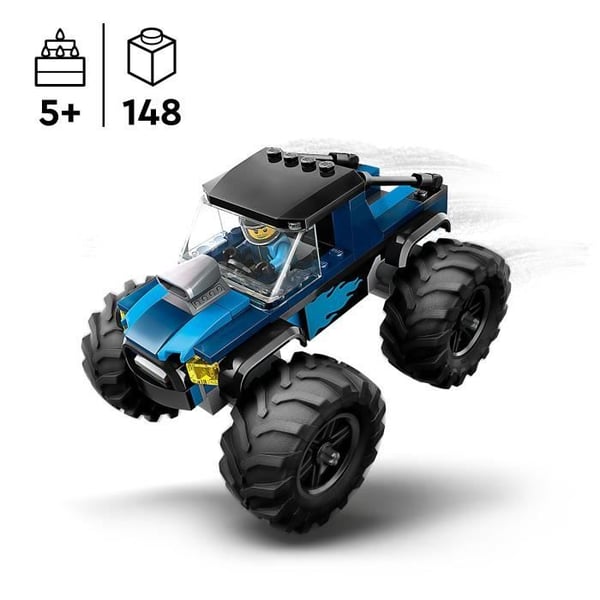 LEGO® 60402 City Den blå monstertrucken, terränglastbilsleksak och förarminifigur, barnpresent
