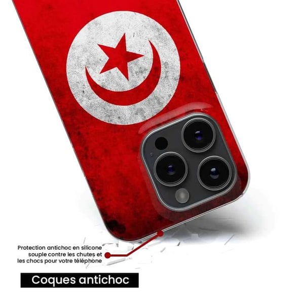 Silicone-fodral - Kompatibel med Apple iPhone 14 Pro - design med Tunisienflaggan