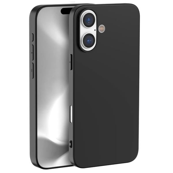 Svart TPU-skal till iPhone 16 PLUS - Ultratunt mjukt silikongelskydd Phonillico®