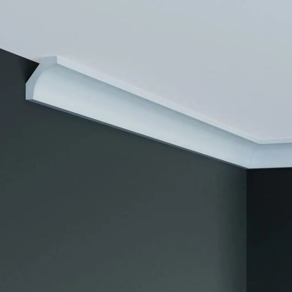 PROVISTON Taklist 69 x 61 x 2000 mm Polyuretan Vit Hög kvalitet Stuckatur Robust Hållbar Stötresistent 2 meter...