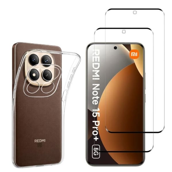Skyddsfodral för Xiaomi Redmi Note 15 PRO PLUS 5G och 2 Härdat Glas Skärmskydd Phonillico®