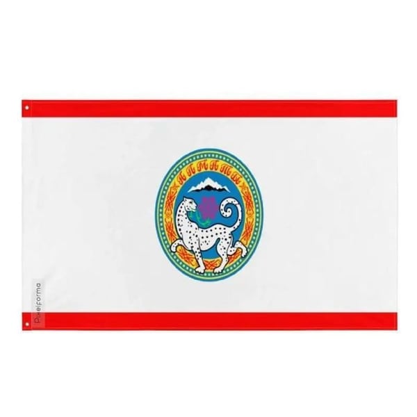 Flagga Almaty – 64 x 96 cm – Hållbar Polyester – 2 Metallöglor – Inomhus/Utebruk – Pixelforma