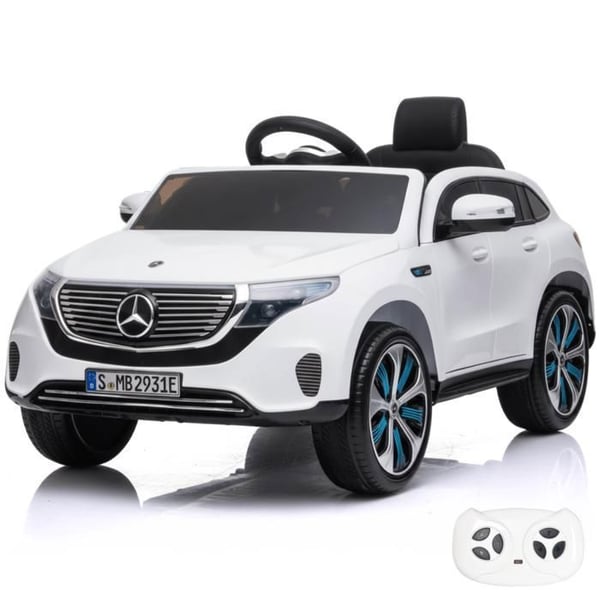 Barnbil Mercedes EQC400 - 12V batteri - 1 till 6 år - Vit