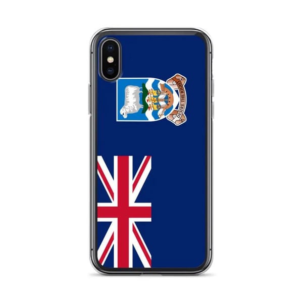Mobilskydd – Falklandsöarnas flagga – Kompatibel med iPhone XS Max – Mjukt fodral – Slitstarkt och stöttåligt – Pixelforma