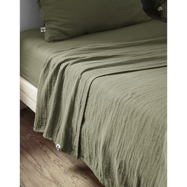"Gaïa" plattlakan alla storlekar "Cotton Gauze" - Gaïa Romarin - 270 x 300 cm för king size-säng