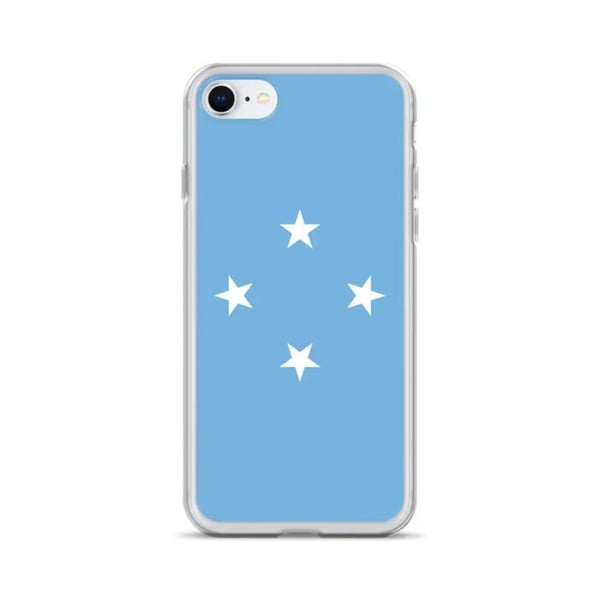 Telefonhölje – Mikronesien Flagga – Kompatibel med iPhone 8 Plus – Mjukt Etui – Resistenta och Stötabsorberande - Silikon - Pixelforma