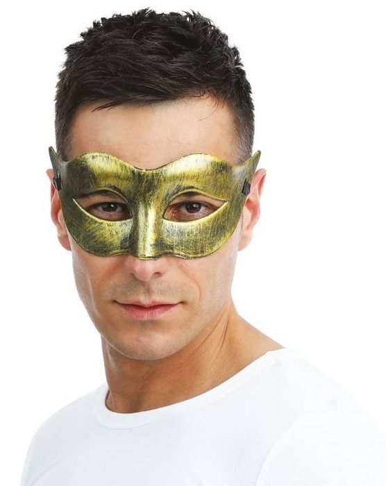 Mask - LITEN CLOWN - re23383 - Styv gyllene varg - Styv kartong - One size vuxen