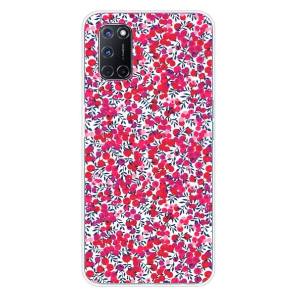 1001Coques - Silikonfodral kompatibelt med Oppo A52 A72 - Liberty Wiltshire röd mönster - Originaldesign tryckt i Frankrike