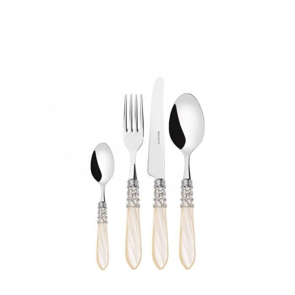 Bestick - Melodia Ghiera Cromata - Rostfritt stål 18/10 - 24 delar - Elegant akrylhandtag