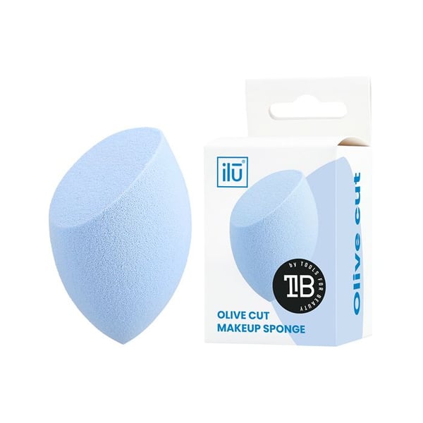 Makeupsvamp - ILŪ - Olive Cut Sponge Blue - Mjukt - Lätt - Hållbart