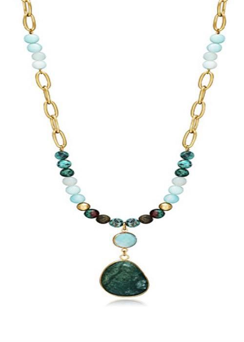 Halsband - Vicekung - Chic 1400C01016 - Guldpläterad stål - Längd 60 cm - Naturliga pärlor