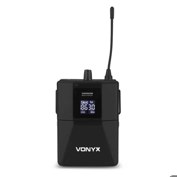 Trådlös mikrofon - VONYX - WM552B - 2x lavaliermikrofoner - 2x headsetmikrofoner - Räckvidd 50m