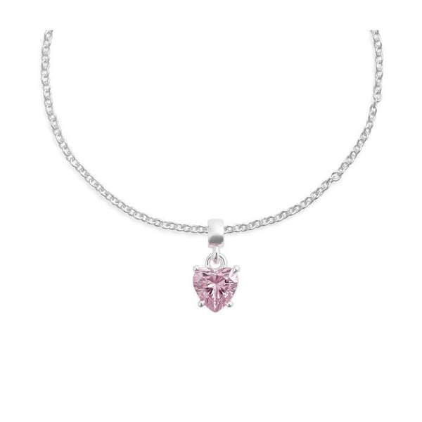 Hängsmycke i silver med charm i form av transparent hjärta DW00401049