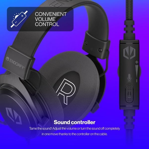 Gaming Headset - ENDORFY - Viro Infra - 50 mm - Kablet - Memory skum ørekopper