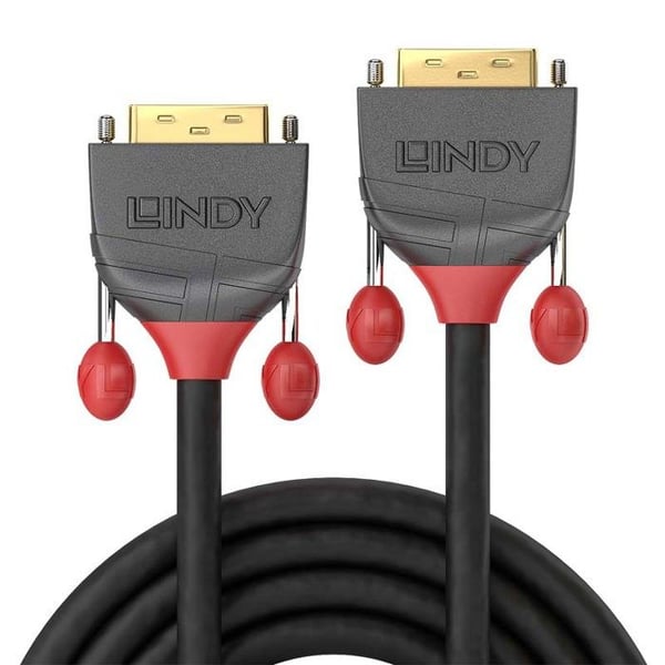 DVI-D Singel Länk Kabel - LINDY - Anthra Line - 10m - Trippel skärmad - 24 karats guld