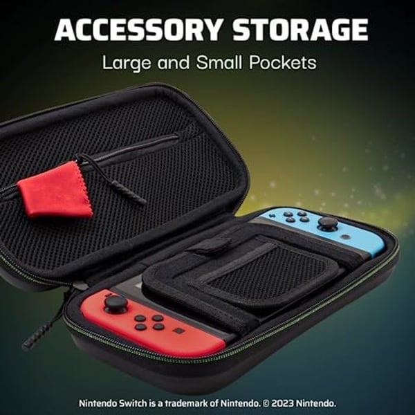 Väska - Nintendo - Travel Case Plus GLOW - Switch kompatibel - Ljusande design - Praktiska fickor