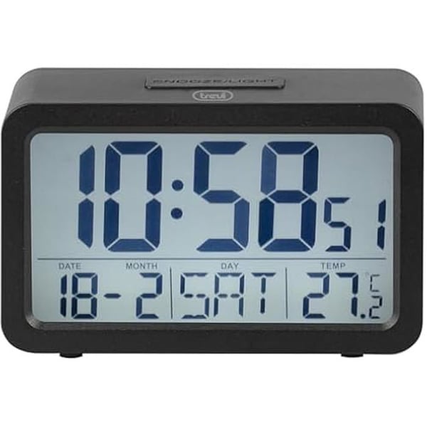 Vækkeur - TREVI - SLD 3P60 - Stor baggrundsbelyst skærm - Termometer - Snooze-funktion