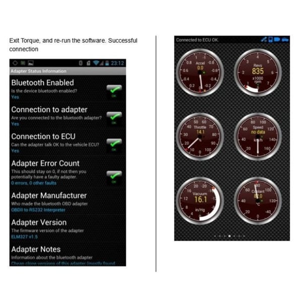 OBD2 Diagnosescanner Værktøj - ELM327 - Bluetooth - Kompatibel med Android - Universel - Sort