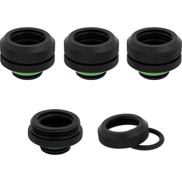 Corsair CX-9052008-WW kylande hårdvara tillbehör Svart (Hydro X Series XF Hardline 14 mm svarta beslag - Fyrpack [