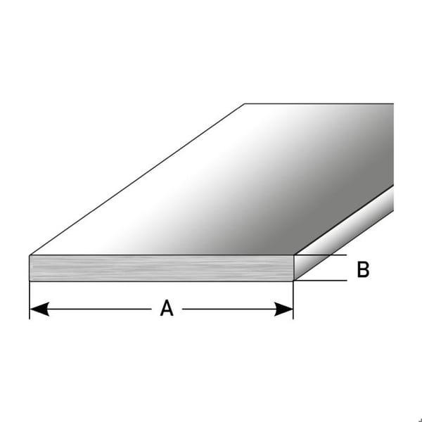 PROVISTON Tröskelträ 5 x 60 x 2500 mm Stål-Aluminium Att limma Ej borrad