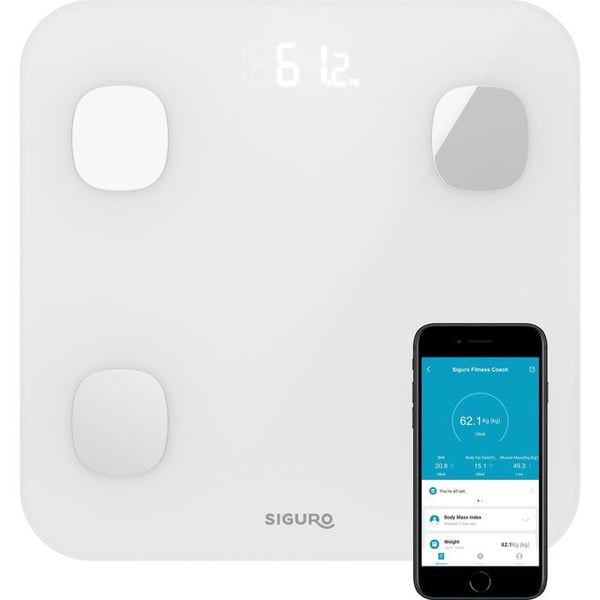 Personvåg - SIGURO - SC-S130W - 180 kg - Bluetooth - 10 användare