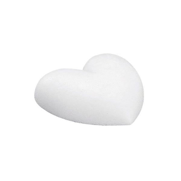 Hjärta i polystyren, 15 cm, platt, liten förpackning.
