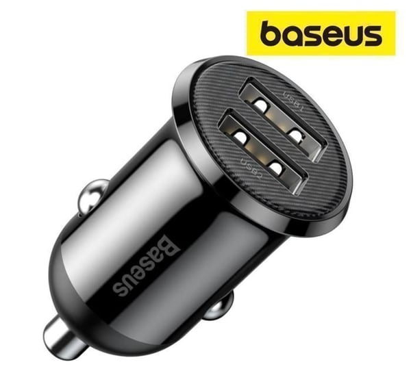 Bil-laddare - Baseus - CCALLP-01 - 4.8A - Dubbel USB - Svart