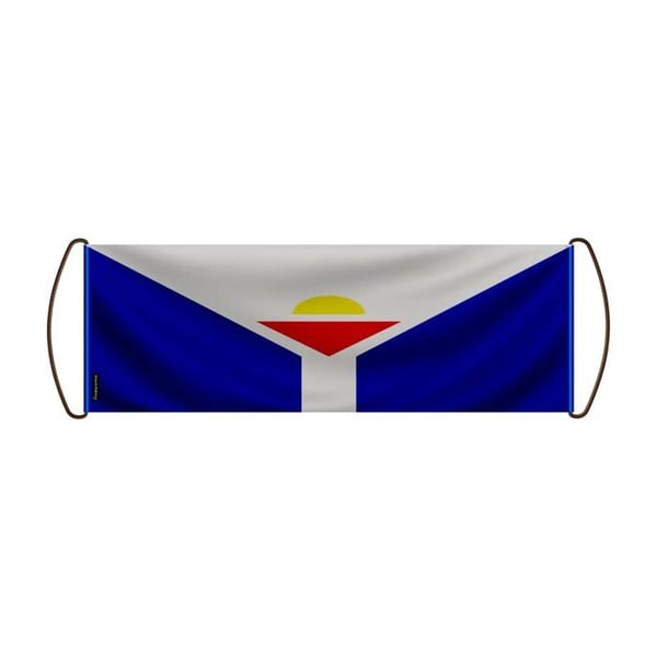 Flagga - Saint-Martin - 17 x 50 cm - Vattenavvisande tyg - Lätt - Tryck på båda sidor