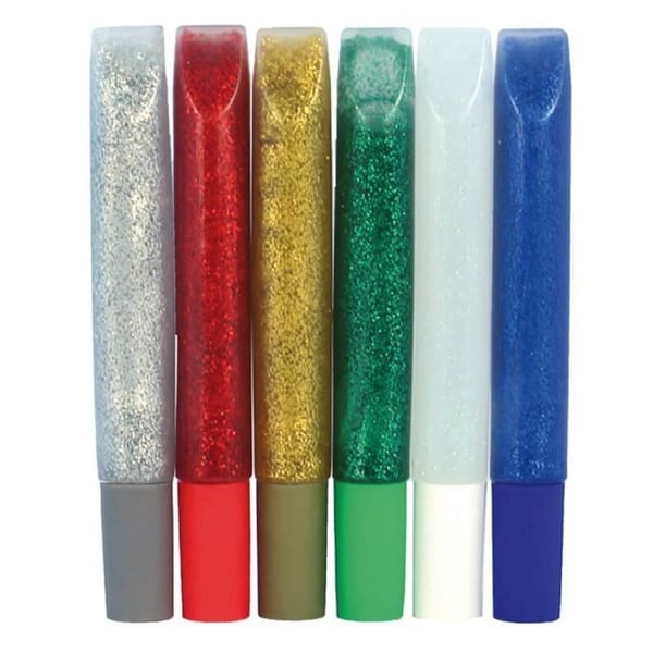 Glitterlim - Reva - Förpackning med 6 rör - Flerfärgad - 10,5 ml per rör