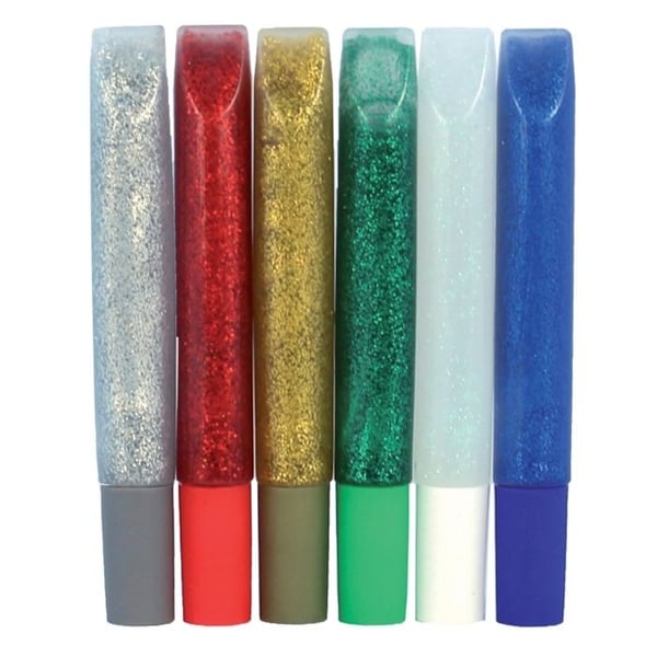 Glitterlim - Reva - Förpackning med 6 rör - Flerfärgad - 10,5 ml per rör
